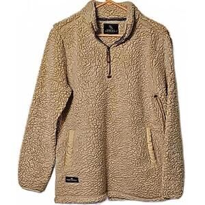 Simply Southern Sherpa Zip Collar Ivory pull over  Size M